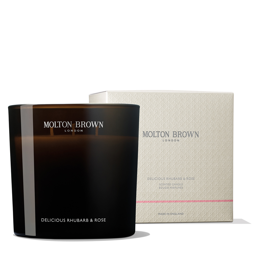 Molton Brown Three Wick Delicious Rhubarb and Rose Candle